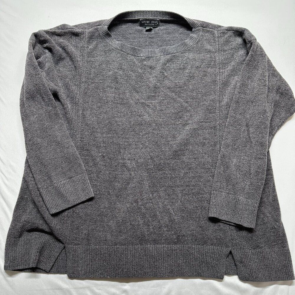 Barefoot Dreams CozyChic Ultra Lite Pullover Sweater | Gray | Size 2X
